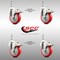 Service Caster 4 Inch 316SS Red Polyurethane Wheel Swivel 12mm Stem Caster Set Lock Brake SCC-SS316TSTTL20S414-PPUBRED-M1215-4 - alternate 4